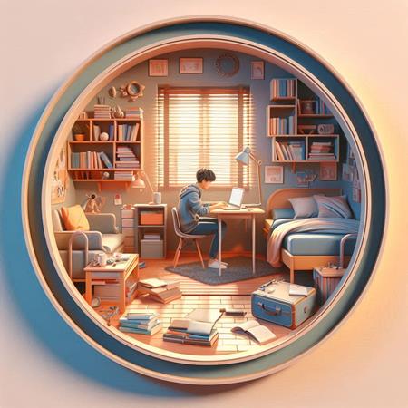 studentenkamer-3D